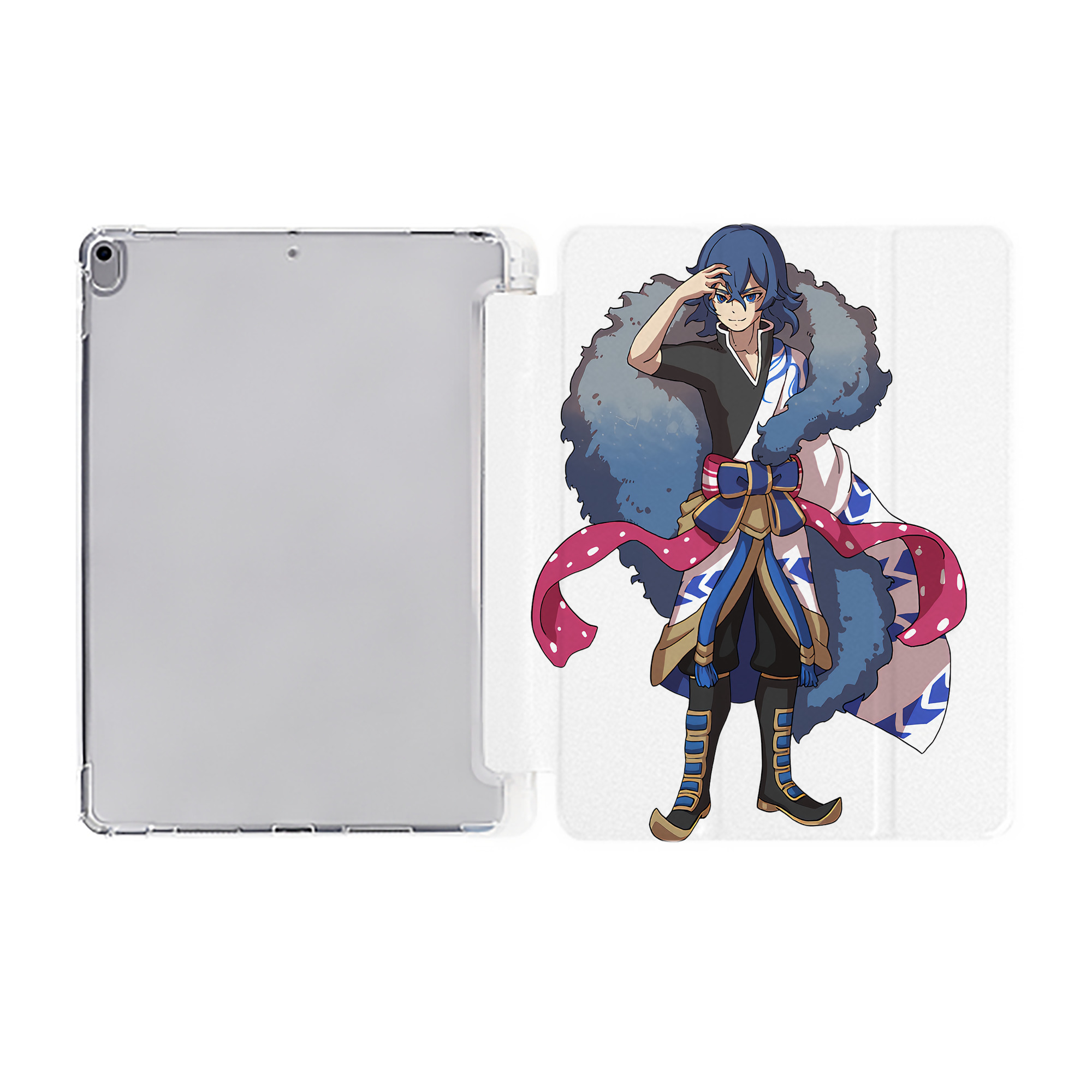 （画像用） 妖怪ウォッチ Yo-kai Watch IPad ケース ペン収納付き 三つ折りスタンド PUレザー×シリコン 対応機種9.5/10.5/10.9インチ